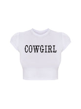 Load image into Gallery viewer, COWGIRL BABY TEE- WHITE
