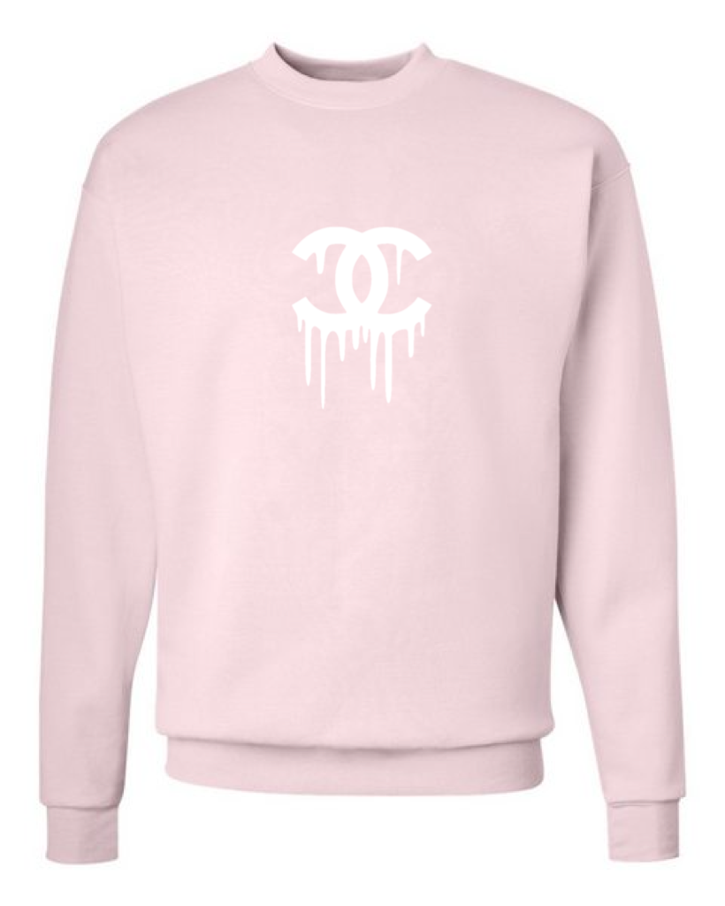 Cozy Drip Clothing Drip Crew Pink / Small / White