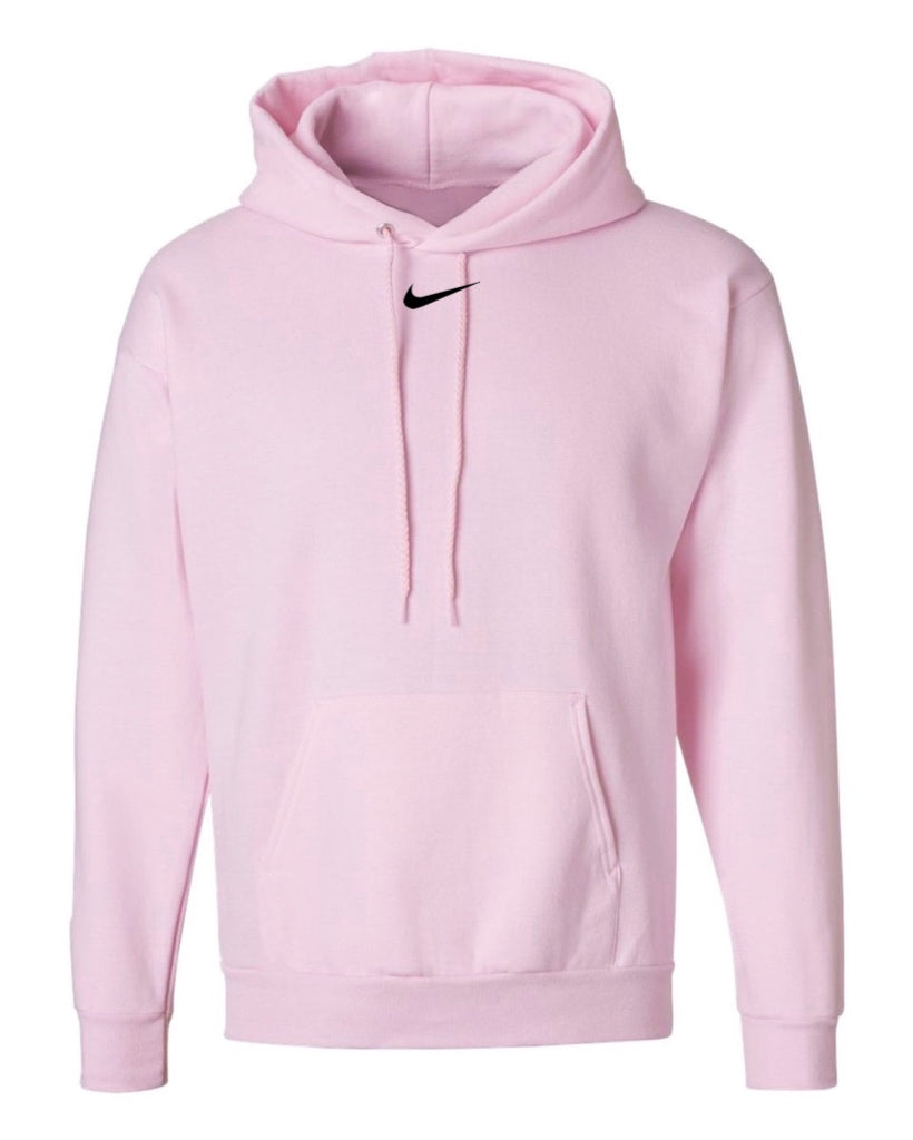 pink swoosh hoodie