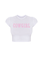 Load image into Gallery viewer, COWGIRL BABY TEE- WHITE
