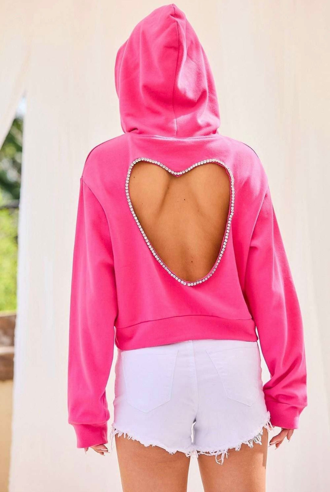 CUT OUT HEART HOODIE