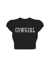 Load image into Gallery viewer, COWGIRL BABY TEE- BLACK
