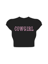Load image into Gallery viewer, COWGIRL BABY TEE- BLACK
